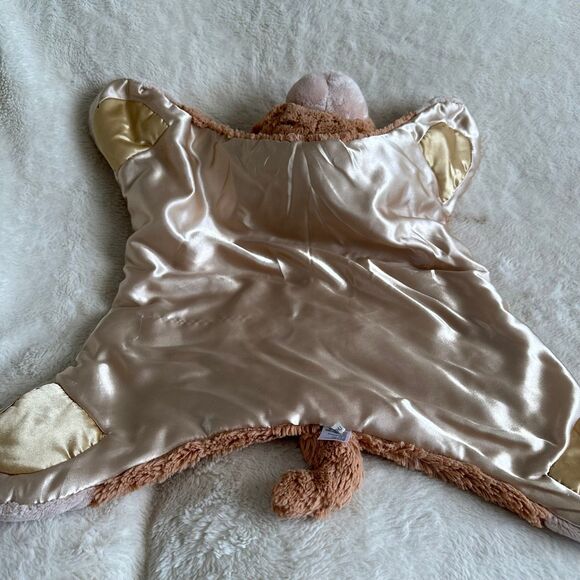 Baby Gund Comfy Cozy Pippa Security Blanket 58932 22” Mat Satin Monkey - Picture 3 of 6